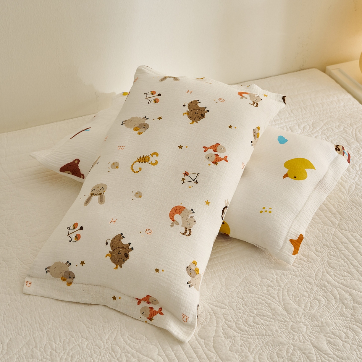 91家纺网 家纺一手货源 找家纺 （总）乐可 2025新款全棉纯棉纱布儿童枕套单枕套枕头套