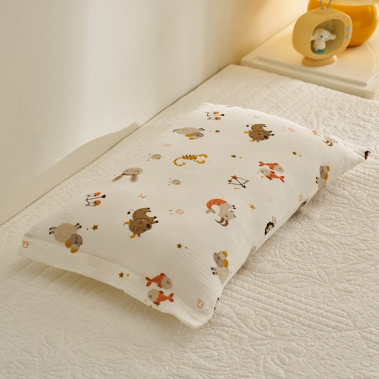 91家纺网 家纺一手货源 找家纺 乐可 2025新款全棉纯棉纱布儿童枕套单枕套 TB2宝宝星座