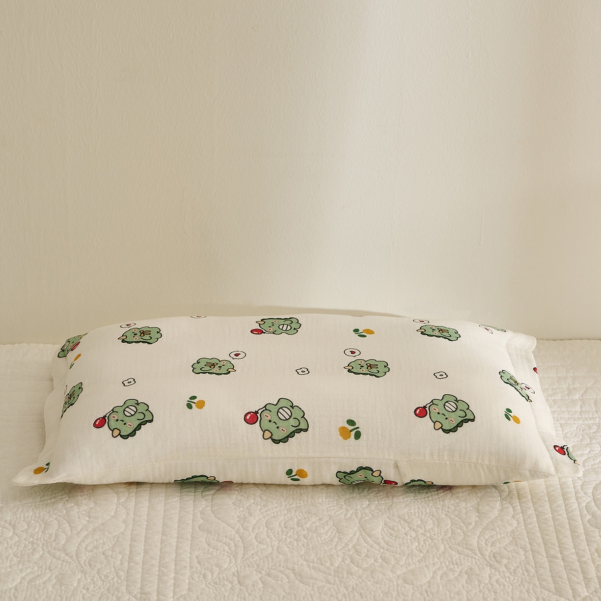 91家纺网 家纺一手货源 找家纺 乐可 2025新款全棉纯棉纱布儿童枕套单枕套 TB2小奶龙白