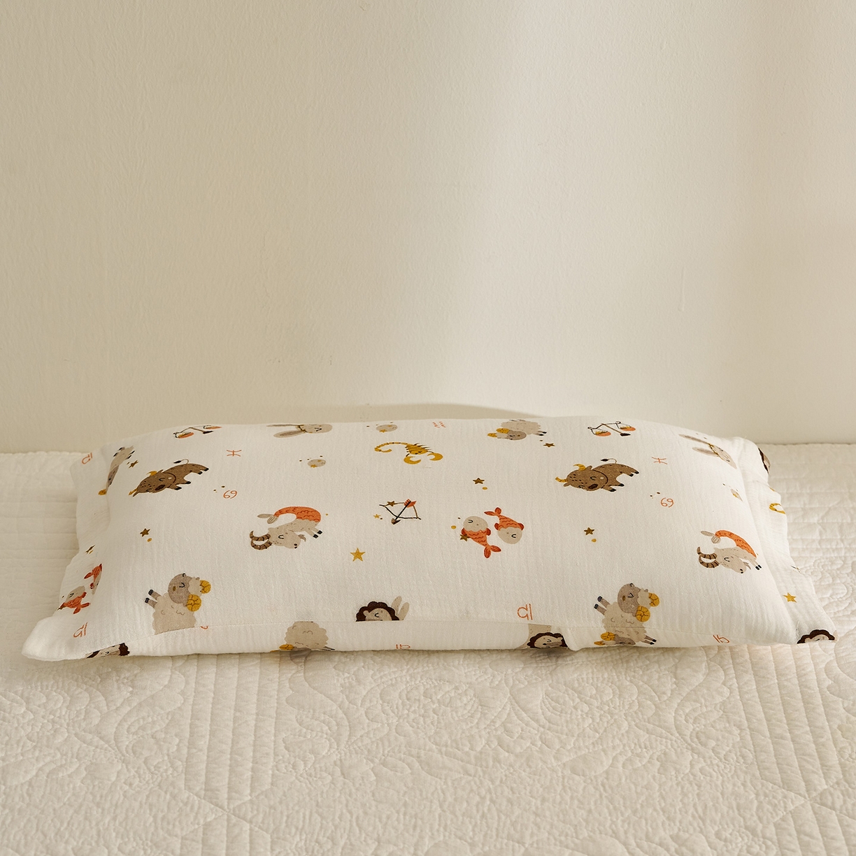 91家纺网 家纺一手货源 找家纺 乐可 2025新款全棉纯棉纱布儿童枕套单枕套 TB2宝宝星座