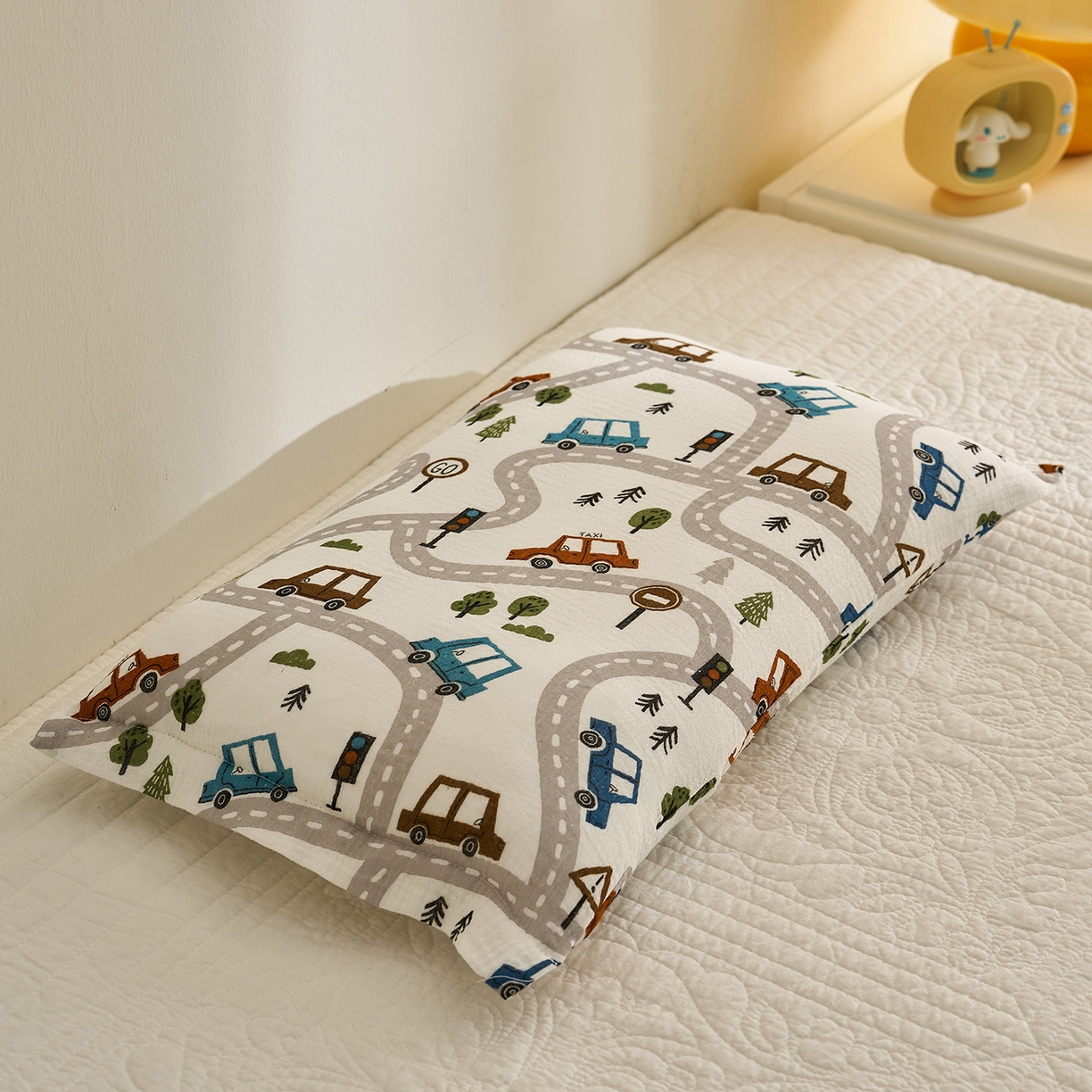 91家纺网 家纺一手货源 找家纺 乐可 2025新款全棉纯棉纱布儿童枕套单枕套 TB2飘移