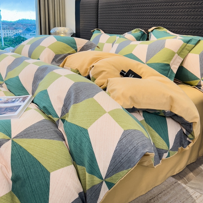 91家纺网 家纺一手货源 找家纺 （总）印季家纺 2025新款全棉纯棉生态印花加厚混纺磨毛四件套