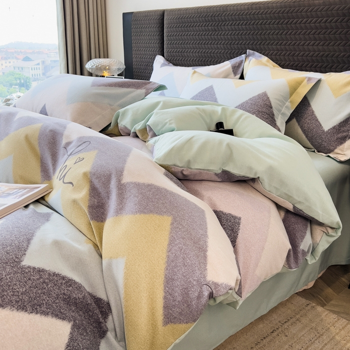 91家纺网 家纺一手货源 找家纺 （总）印季家纺 2025新款全棉纯棉生态印花加厚混纺磨毛四件套