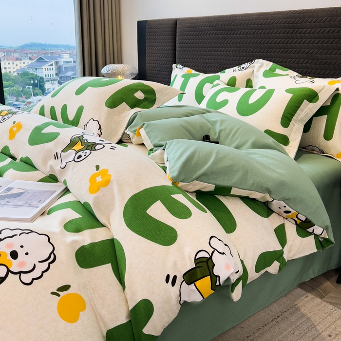 91家纺网 家纺一手货源 找家纺 （总）印季家纺 2025新款全棉纯棉生态印花加厚混纺磨毛四件套