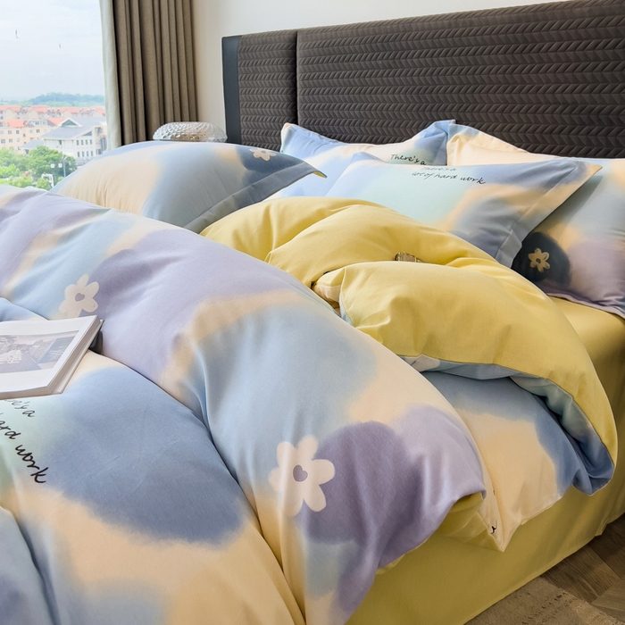 91家纺网 家纺一手货源 找家纺 （总）印季家纺 2025新款全棉纯棉生态印花加厚混纺磨毛四件套