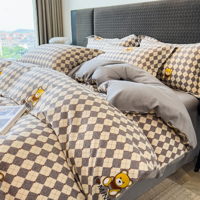 91家纺网 家纺一手货源 找家纺 （总）印季家纺 2025新款全棉纯棉生态印花加厚混纺磨毛四件套