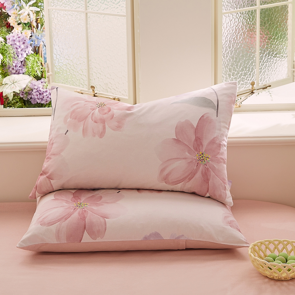 91家纺网 家纺一手货源 找家纺 （总）DoDo 兜兜 2025新款全棉纯棉磨毛印花单枕套 枕套单件