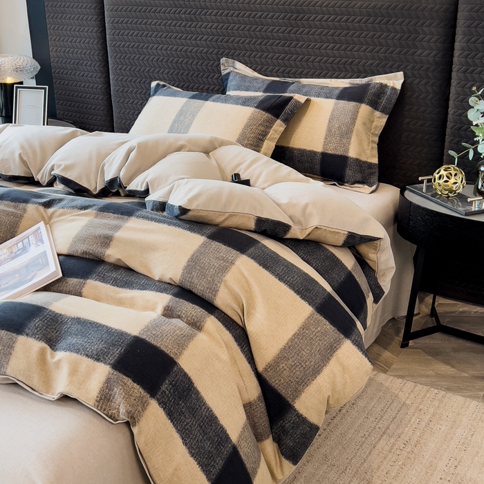 91家纺网 家纺一手货源 找家纺 印季家纺 2025新款全棉纯棉生态印花加厚混纺磨毛四件套 古堡