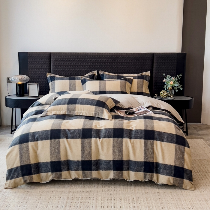 91家纺网 家纺一手货源 找家纺 印季家纺 2025新款全棉纯棉生态印花加厚混纺磨毛四件套 古堡