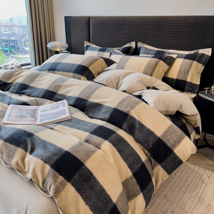 91家纺网 家纺一手货源 找家纺 印季家纺 2025新款全棉纯棉生态印花加厚混纺磨毛四件套 古堡