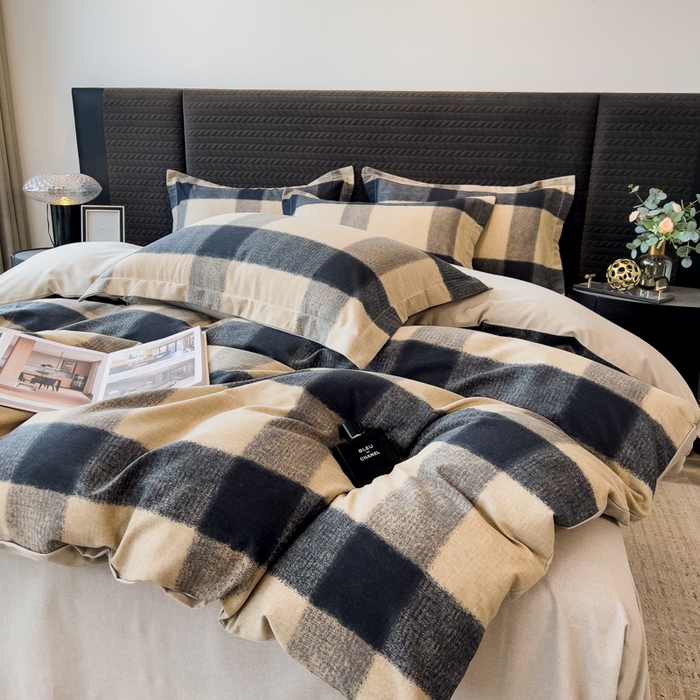 91家纺网 家纺一手货源 找家纺 印季家纺 2025新款全棉纯棉生态印花加厚混纺磨毛四件套 古堡