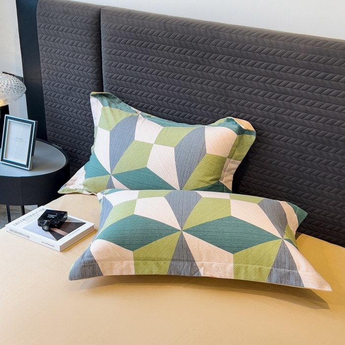 91家纺网 家纺一手货源 找家纺 印季家纺 2025新款全棉纯棉生态印花加厚混纺磨毛四件套 几何空间