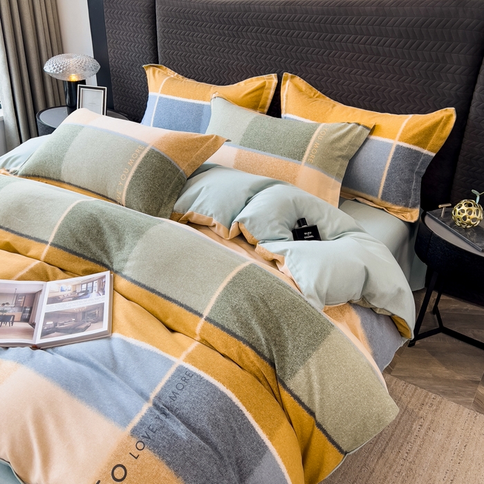 91家纺网 家纺一手货源 找家纺 印季家纺 2025新款全棉纯棉生态印花加厚混纺磨毛四件套 精致生活