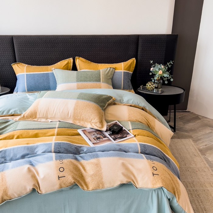 91家纺网 家纺一手货源 找家纺 印季家纺 2025新款全棉纯棉生态印花加厚混纺磨毛四件套 精致生活