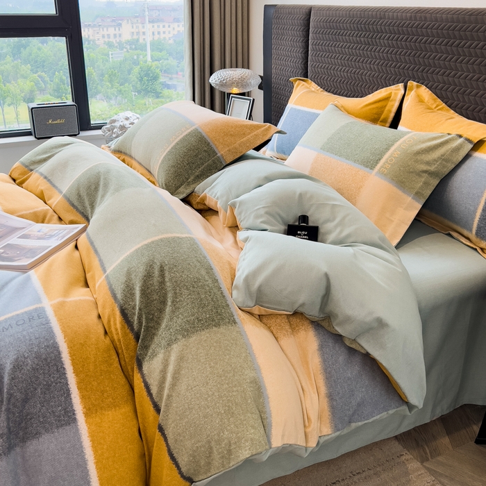 91家纺网 家纺一手货源 找家纺 印季家纺 2025新款全棉纯棉生态印花加厚混纺磨毛四件套 精致生活