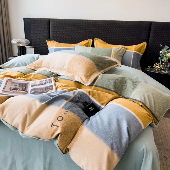 91家纺网 家纺一手货源 找家纺 印季家纺 2025新款全棉纯棉生态印花加厚混纺磨毛四件套 精致生活