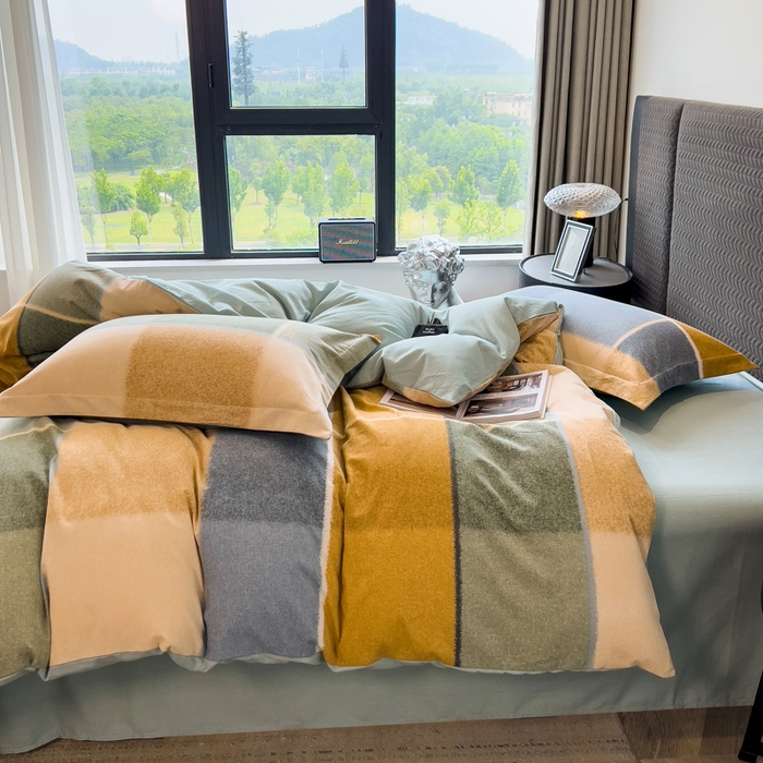 91家纺网 家纺一手货源 找家纺 印季家纺 2025新款全棉纯棉生态印花加厚混纺磨毛四件套 精致生活