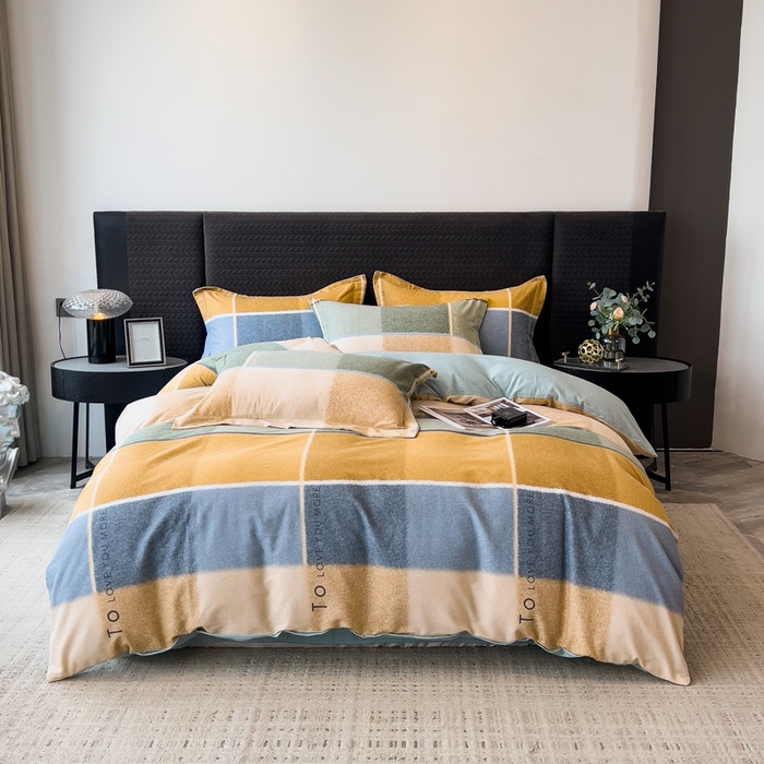 91家纺网 家纺一手货源 找家纺 印季家纺 2025新款全棉纯棉生态印花加厚混纺磨毛四件套 精致生活