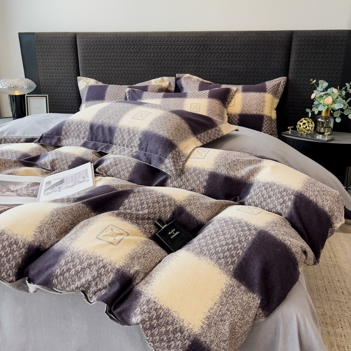 91家纺网 家纺一手货源 找家纺 印季家纺 2025新款全棉纯棉生态印花加厚混纺磨毛四件套 卢卡库