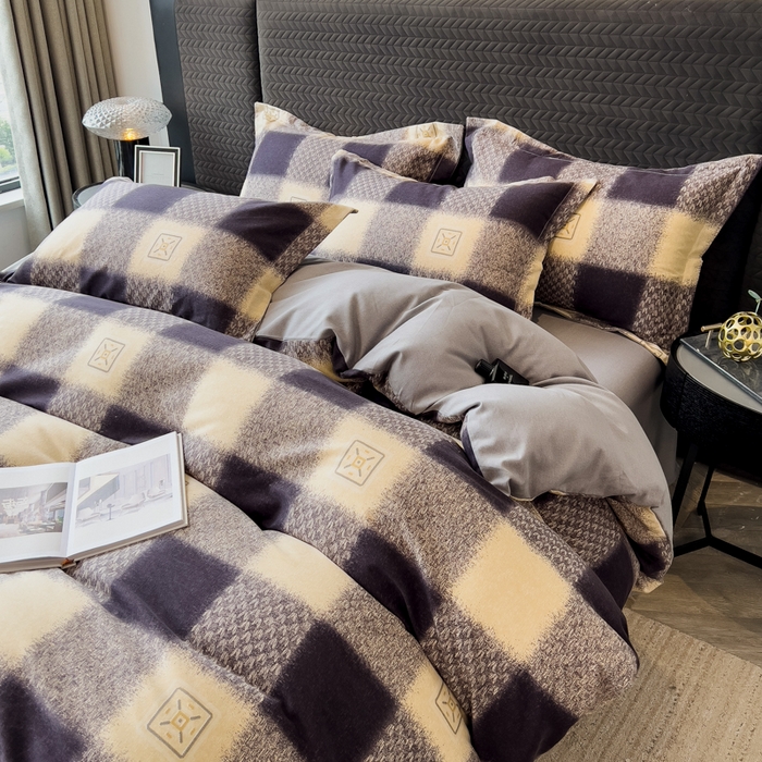 91家纺网 家纺一手货源 找家纺 印季家纺 2025新款全棉纯棉生态印花加厚混纺磨毛四件套 卢卡库