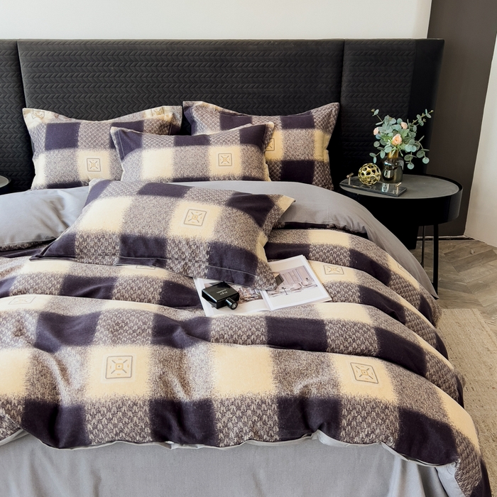 91家纺网 家纺一手货源 找家纺 印季家纺 2025新款全棉纯棉生态印花加厚混纺磨毛四件套 卢卡库