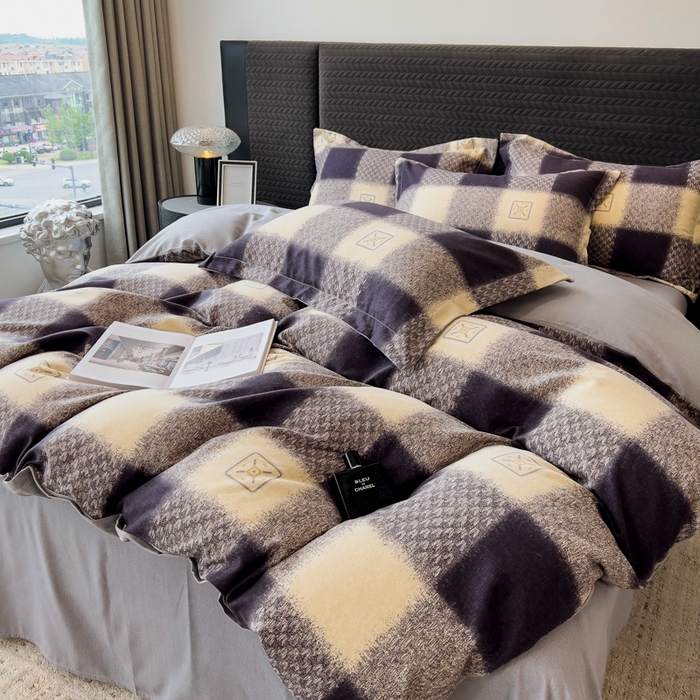 91家纺网 家纺一手货源 找家纺 印季家纺 2025新款全棉纯棉生态印花加厚混纺磨毛四件套 卢卡库