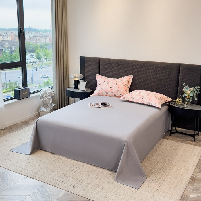 91家纺网 家纺一手货源 找家纺 印季家纺 2025新款全棉纯棉生态印花加厚混纺磨毛四件套 诺拉（粉）