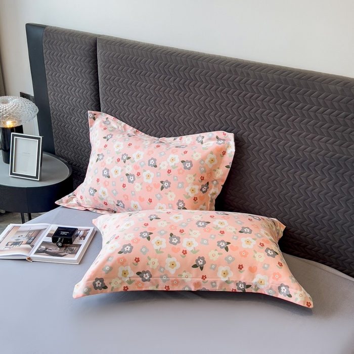 91家纺网 家纺一手货源 找家纺 印季家纺 2025新款全棉纯棉生态印花加厚混纺磨毛四件套 诺拉（粉）