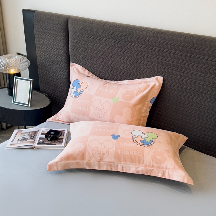 91家纺网 家纺一手货源 找家纺 印季家纺 2025新款全棉纯棉生态印花加厚混纺磨毛四件套 普蒂妮（粉）