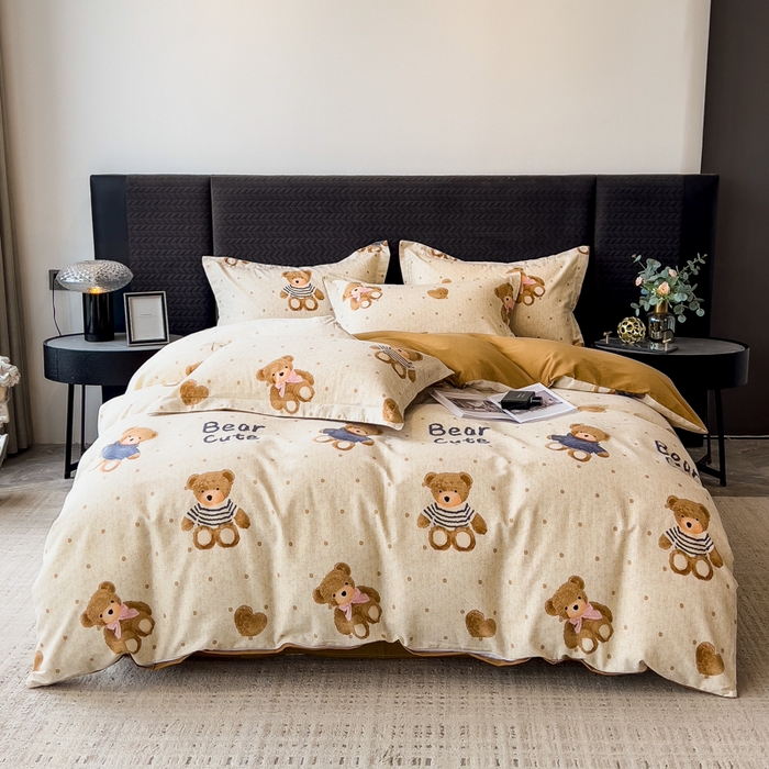 91家纺网 家纺一手货源 找家纺 印季家纺 2025新款全棉纯棉生态印花加厚混纺磨毛四件套 奇想