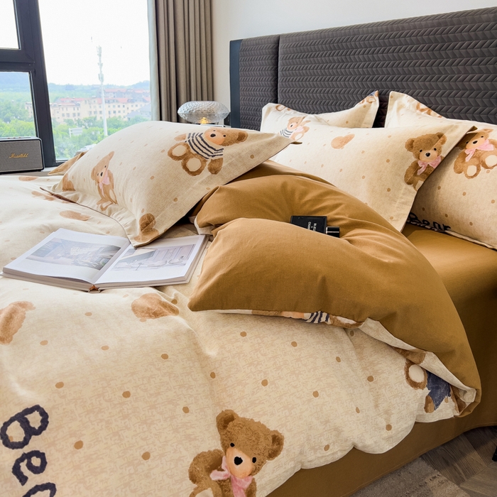 91家纺网 家纺一手货源 找家纺 印季家纺 2025新款全棉纯棉生态印花加厚混纺磨毛四件套 奇想