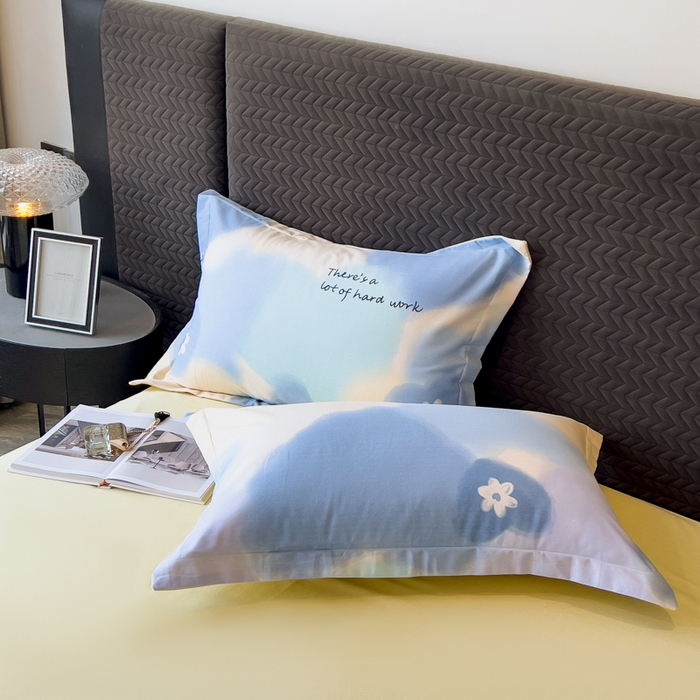 91家纺网 家纺一手货源 找家纺 印季家纺 2025新款全棉纯棉生态印花加厚混纺磨毛四件套 沁田