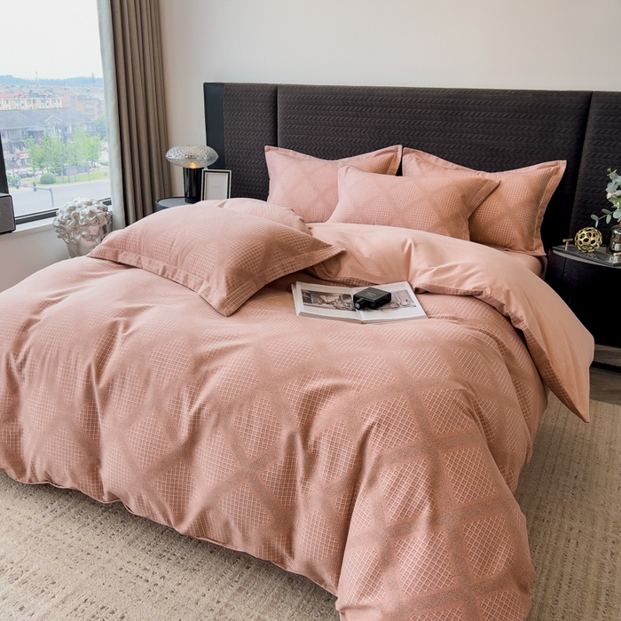 91家纺网 家纺一手货源 找家纺 印季家纺 2025新款全棉纯棉生态印花加厚混纺磨毛四件套 轻奢生活-粉