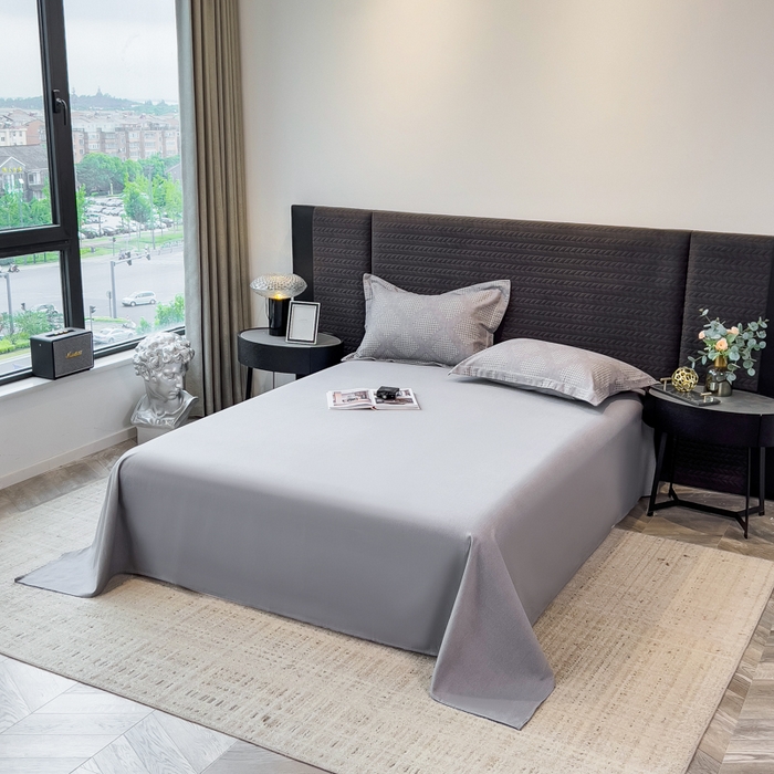 91家纺网 家纺一手货源 找家纺 印季家纺 2025新款全棉纯棉生态印花加厚混纺磨毛四件套 轻奢生活-灰