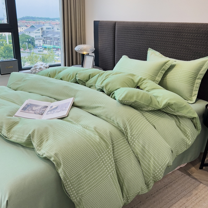 91家纺网 家纺一手货源 找家纺 印季家纺 2025新款全棉纯棉生态印花加厚混纺磨毛四件套 轻迎