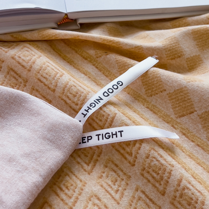 91家纺网 家纺一手货源 找家纺 印季家纺 2025新款全棉纯棉生态印花加厚混纺磨毛四件套 苏方-桔