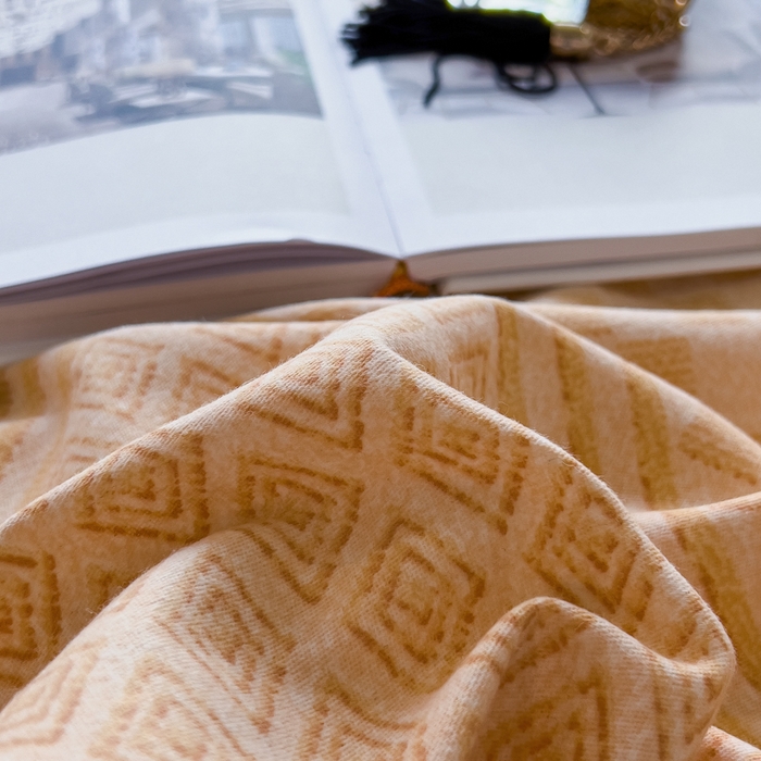 91家纺网 家纺一手货源 找家纺 印季家纺 2025新款全棉纯棉生态印花加厚混纺磨毛四件套 苏方-桔