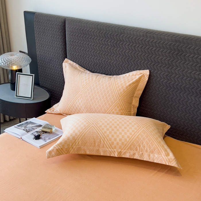 91家纺网 家纺一手货源 找家纺 印季家纺 2025新款全棉纯棉生态印花加厚混纺磨毛四件套 苏方-桔