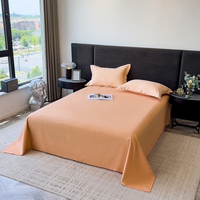 91家纺网 家纺一手货源 找家纺 印季家纺 2025新款全棉纯棉生态印花加厚混纺磨毛四件套 苏方-桔