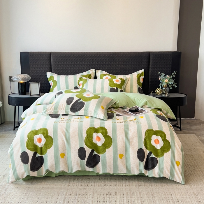 91家纺网 家纺一手货源 找家纺 印季家纺 2025新款全棉纯棉生态印花加厚混纺磨毛四件套 无忧