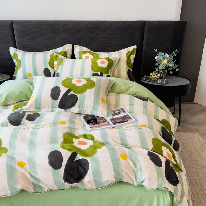 91家纺网 家纺一手货源 找家纺 印季家纺 2025新款全棉纯棉生态印花加厚混纺磨毛四件套 无忧