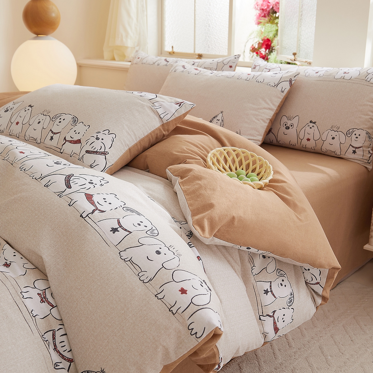 91家纺网 家纺一手货源 找家纺 （总）DoDo 兜兜 2025新款全棉纯棉磨毛印花三四件套 可定做尺寸