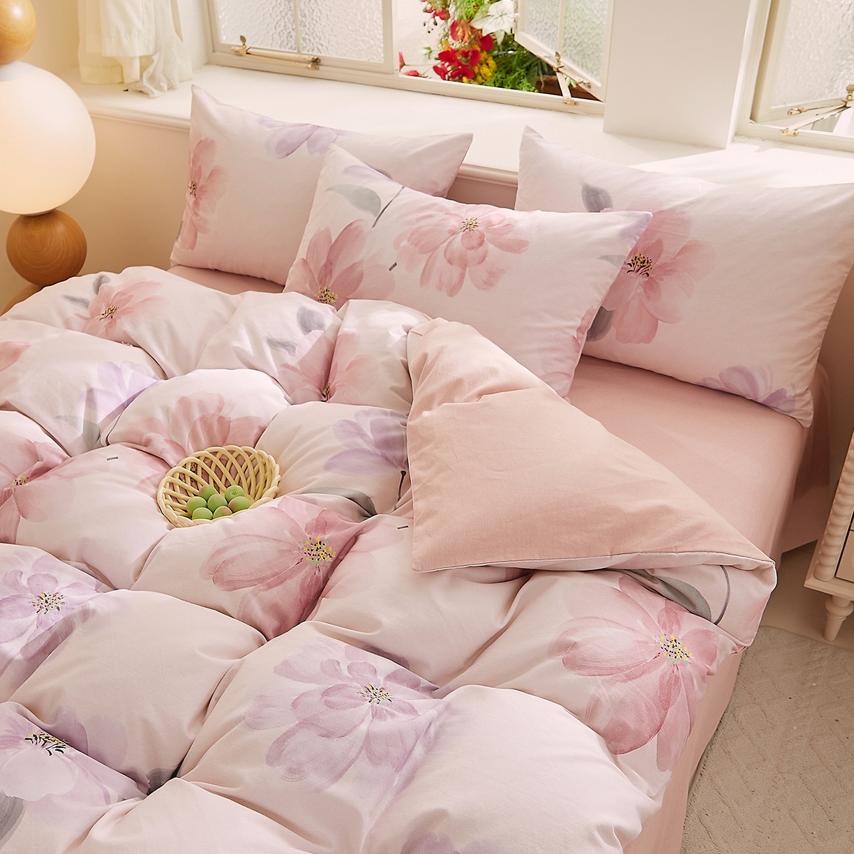 91家纺网 家纺一手货源 找家纺 DoDo 兜兜 2026新款全棉纯棉磨毛印花三四件套 可定做尺寸 静影