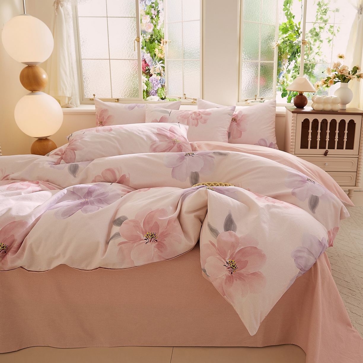 91家纺网 家纺一手货源 找家纺 DoDo 兜兜 2026新款全棉纯棉磨毛印花三四件套 可定做尺寸 静影