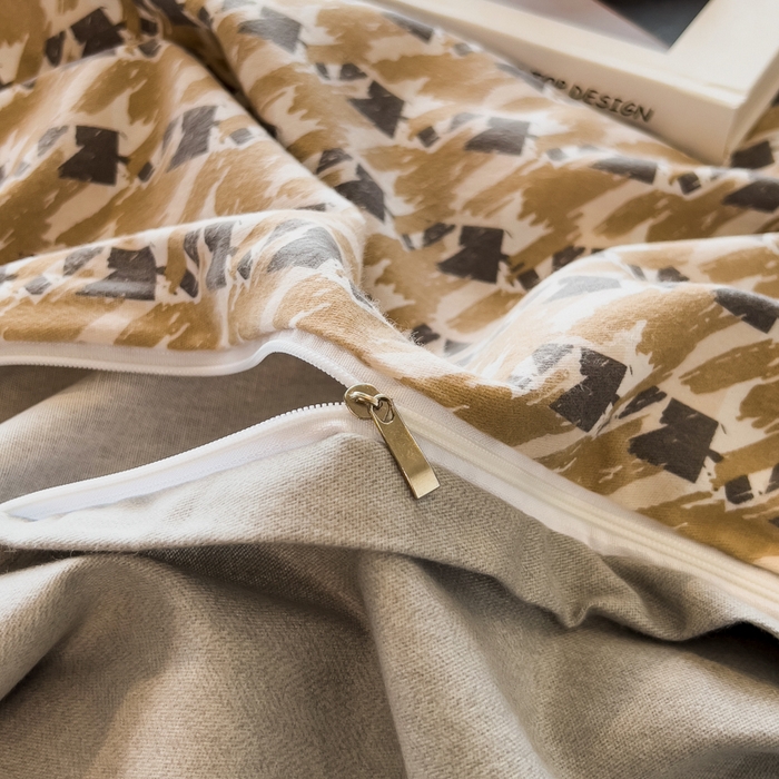 91家纺网 家纺一手货源 找家纺 印季家纺 2025新款全棉纯棉生态印花加厚混纺磨毛四件套 星言（兰）