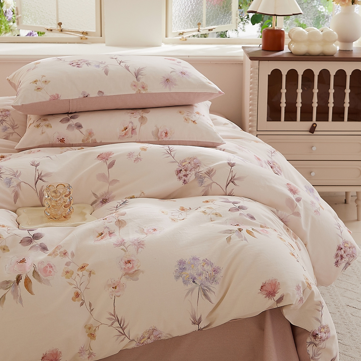 91家纺网 家纺一手货源 找家纺 DoDo 兜兜 2026新款全棉纯棉磨毛印花三四件套 可定做尺寸 温莎