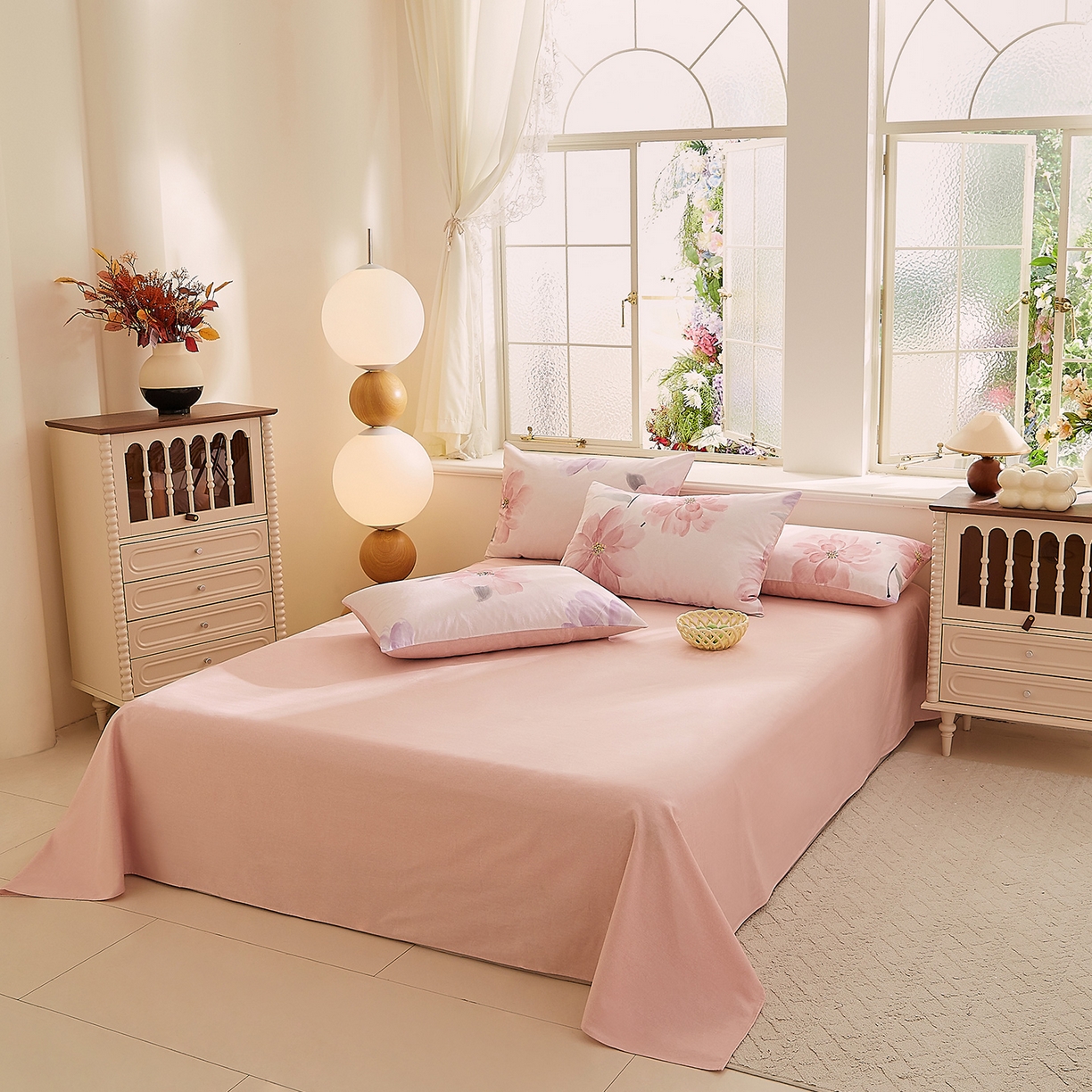 91家纺网 家纺一手货源 找家纺 DoDo 兜兜 2026新款全棉纯棉磨毛印花三四件套 可定做尺寸 静影