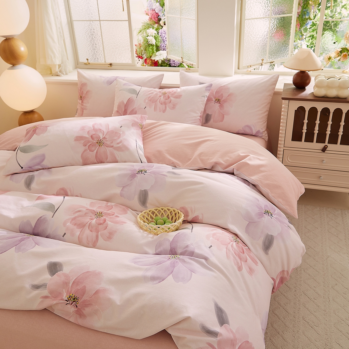 91家纺网 家纺一手货源 找家纺 DoDo 兜兜 2026新款全棉纯棉磨毛印花三四件套 可定做尺寸 静影