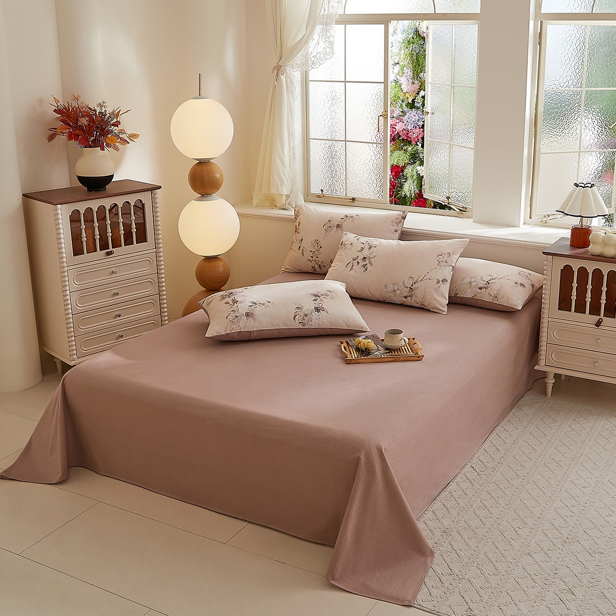 91家纺网 家纺一手货源 找家纺 DoDo 兜兜 2026新款全棉纯棉磨毛印花三四件套 可定做尺寸 花蔓