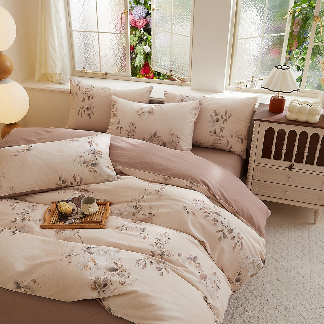 91家纺网 家纺一手货源 找家纺 DoDo 兜兜 2026新款全棉纯棉磨毛印花三四件套 可定做尺寸 花蔓